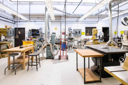 Still shot of equipment in the design shop