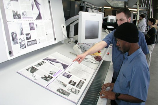 People looking at prints
