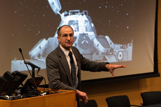 Person speaking at podium