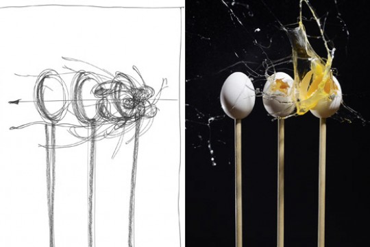 Picture of eggs breaking