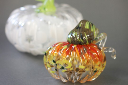 Two glass pumpkin.