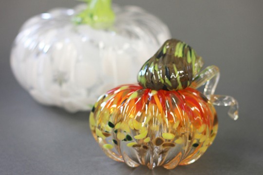 A glass pumpkin.