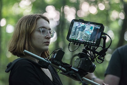 Emily Kordovich behind a camera.