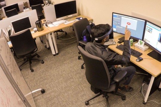 Person working on computer in lab
