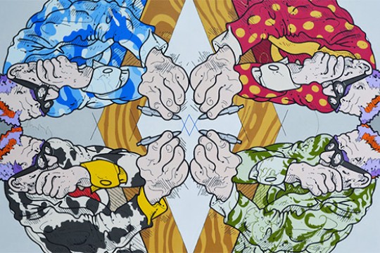 Illustration of four people drawing