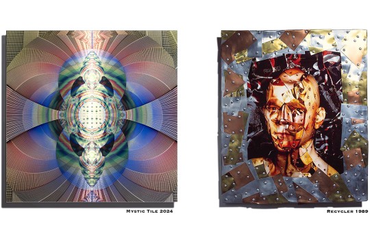 Side by side photo works by Jim Porto — one made in 2024, the other in 1989.