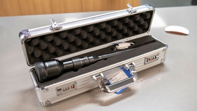 a piece of camera gear in a padded case with a combination lock.