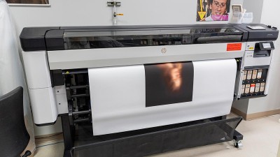A printer in action.