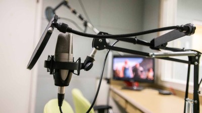 Microphone in a studio.