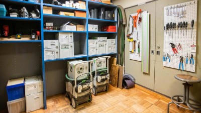 Tool room with rentable tools and portable equipment.