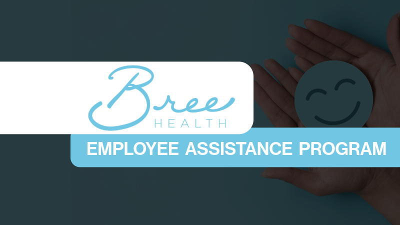 Bree Health logo with smiley face in the palm of someone's hands