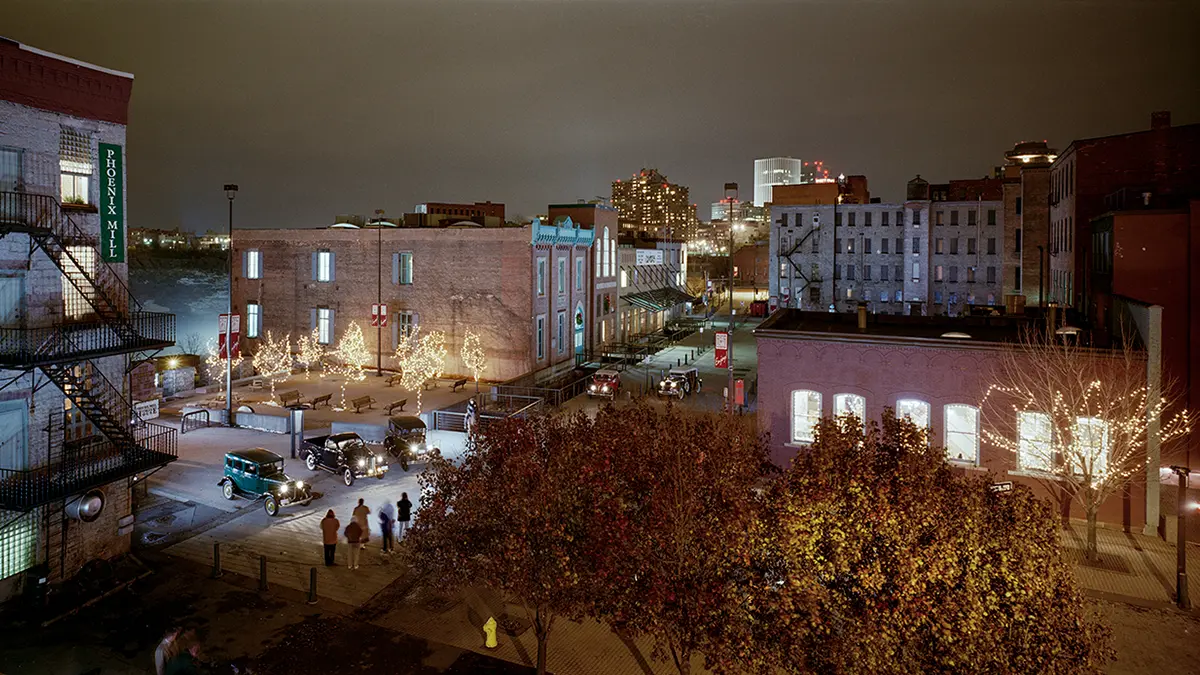 Brown’s Race at High Falls - Rochester, N.Y. lit up at night