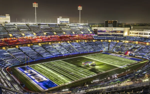 An alternative view Big Shot of Highmark Stadium from the 300-section.