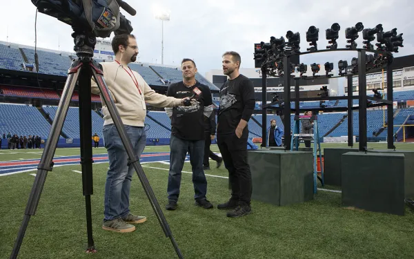 Big Shot coordinators speak with the media.