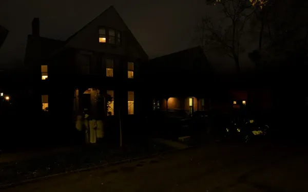 National Susan B. Anthony Museum and House and Square at night