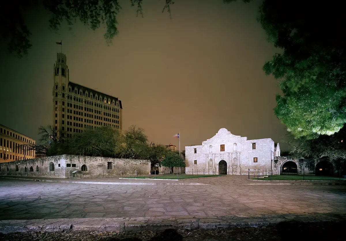 The Alamo - San Antonio, Texas lit up at night