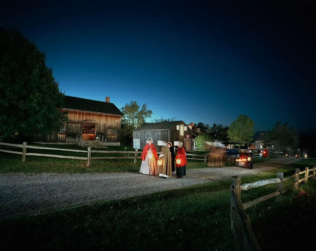Genesee Country Museum - Mumford, N.Y. lit up at night