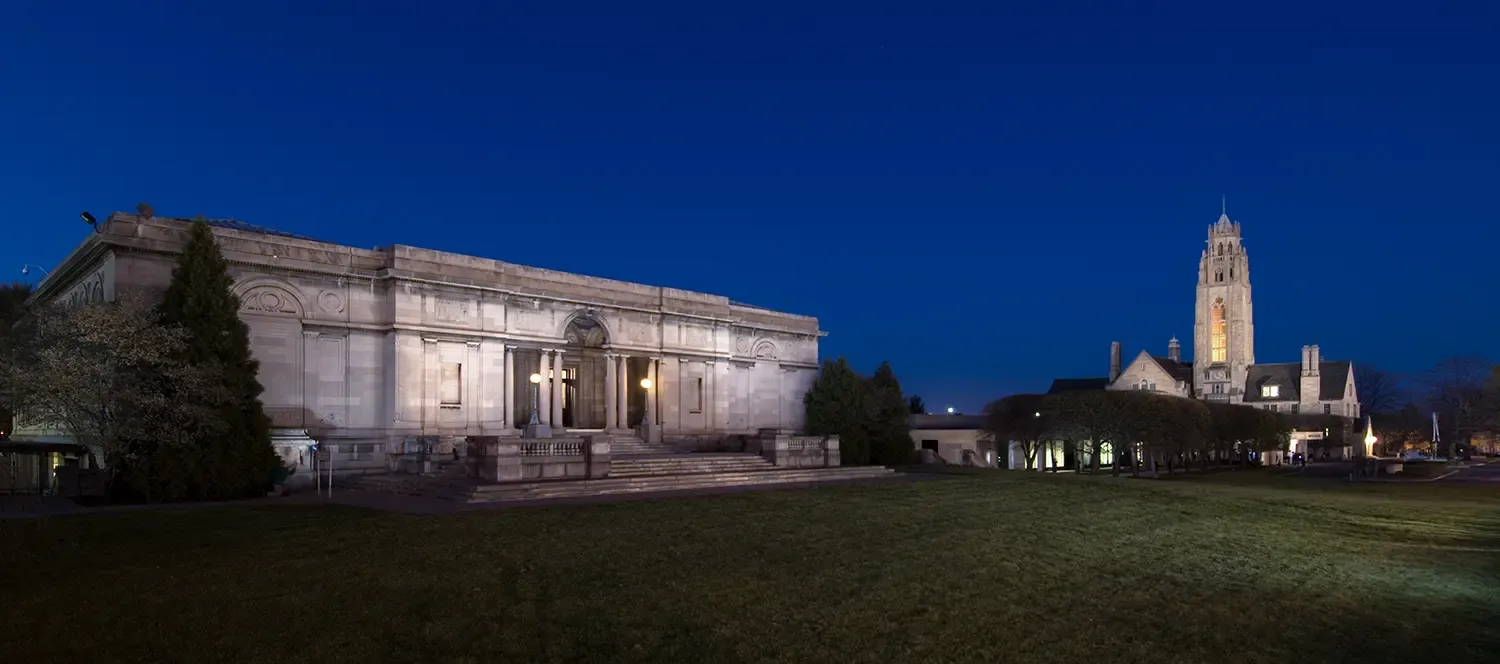Memorial Art Gallery - Rochester, N.Y. lit up at night