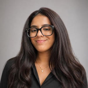 headshot of student with gray background