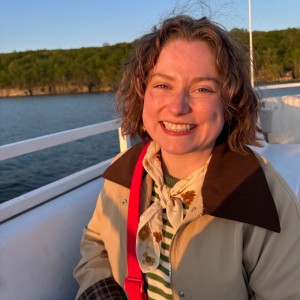 Student on a boat 
