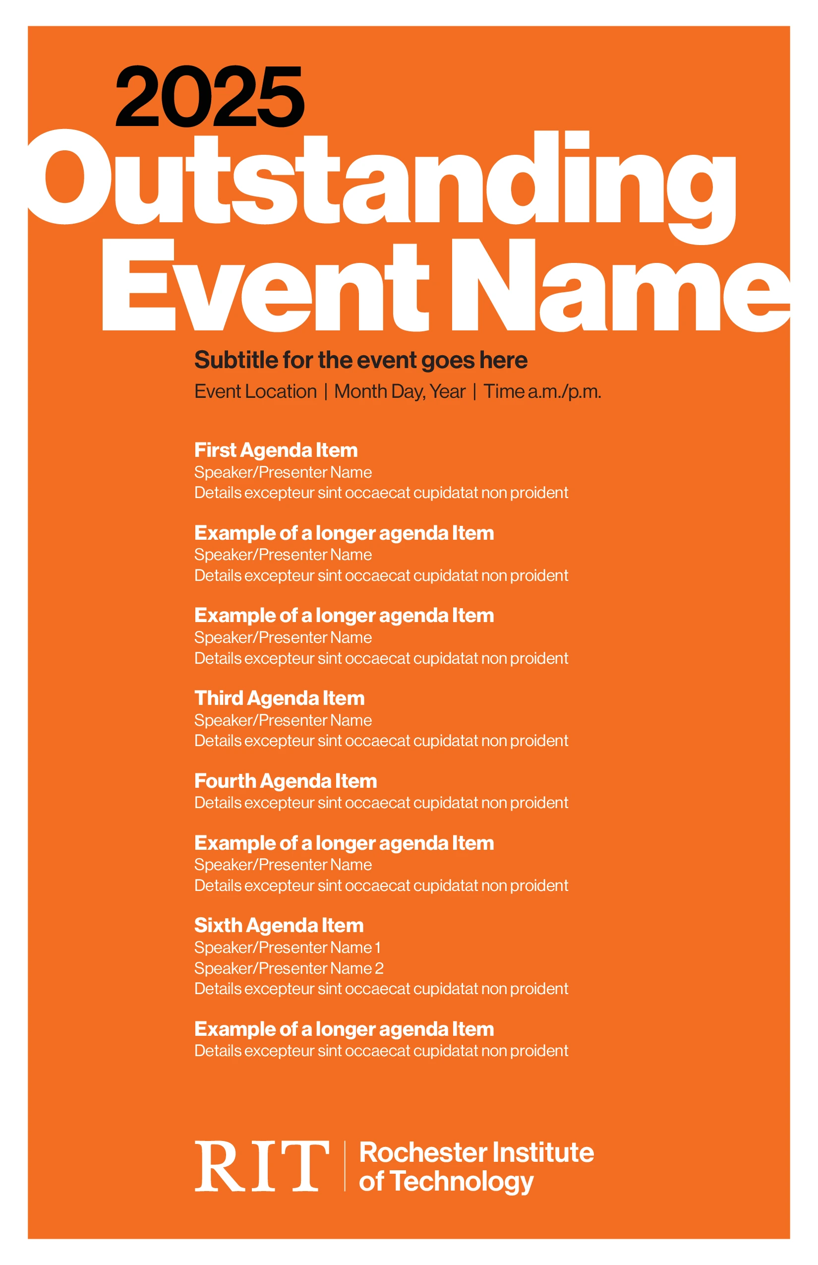 Half Page Event Program