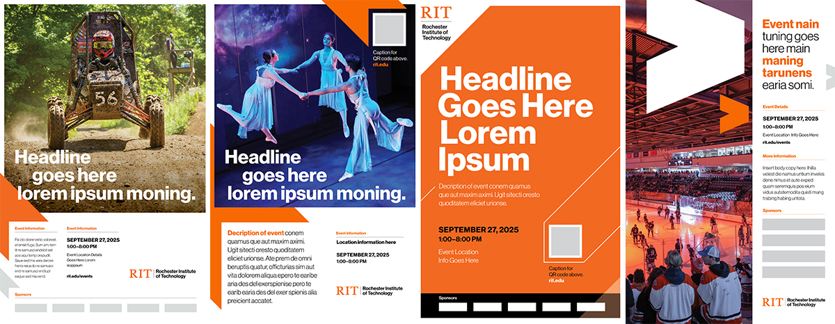 Six different poster template examples