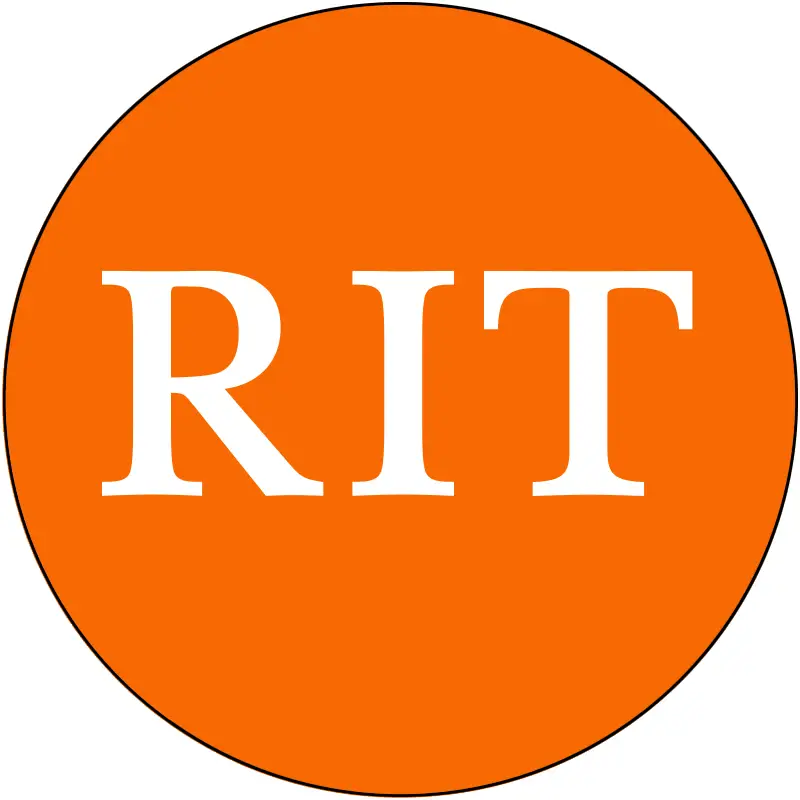 RIT Lockup in orange circle background