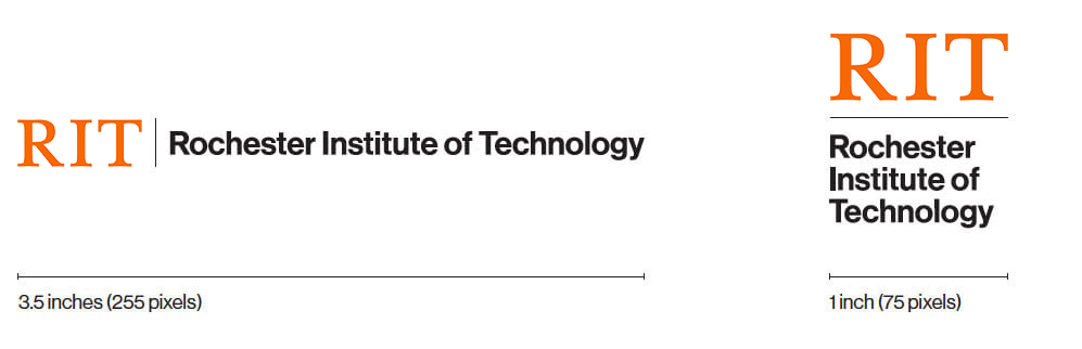 Stacked and horizontal RIT lockups with recommended sizes below