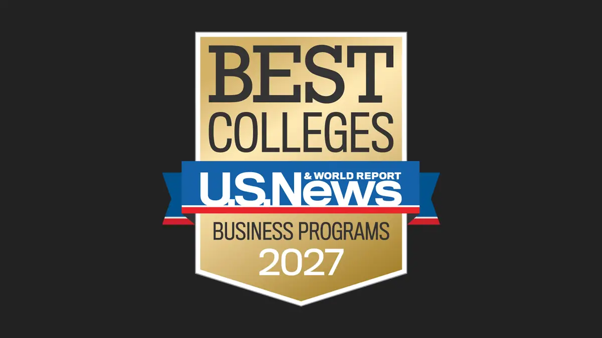 Official US News and World Report 2027 badge for Best Colleges for Business Programs.