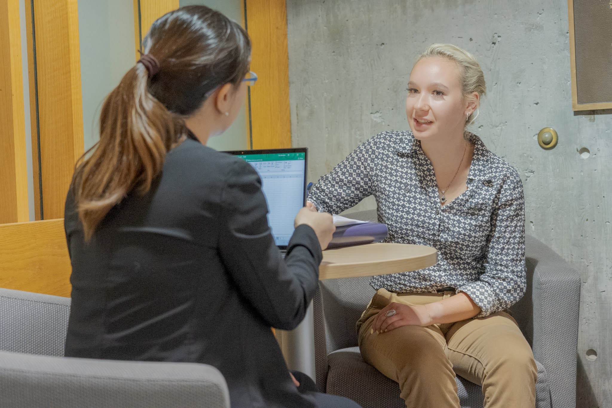 Student meeting with an advisor