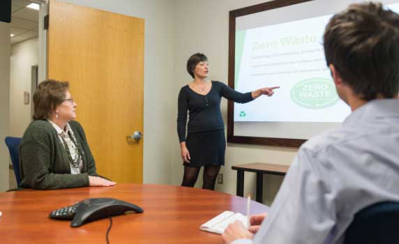 Presentation being given in a conference room
