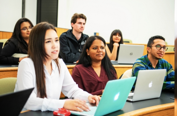 Students using laptops