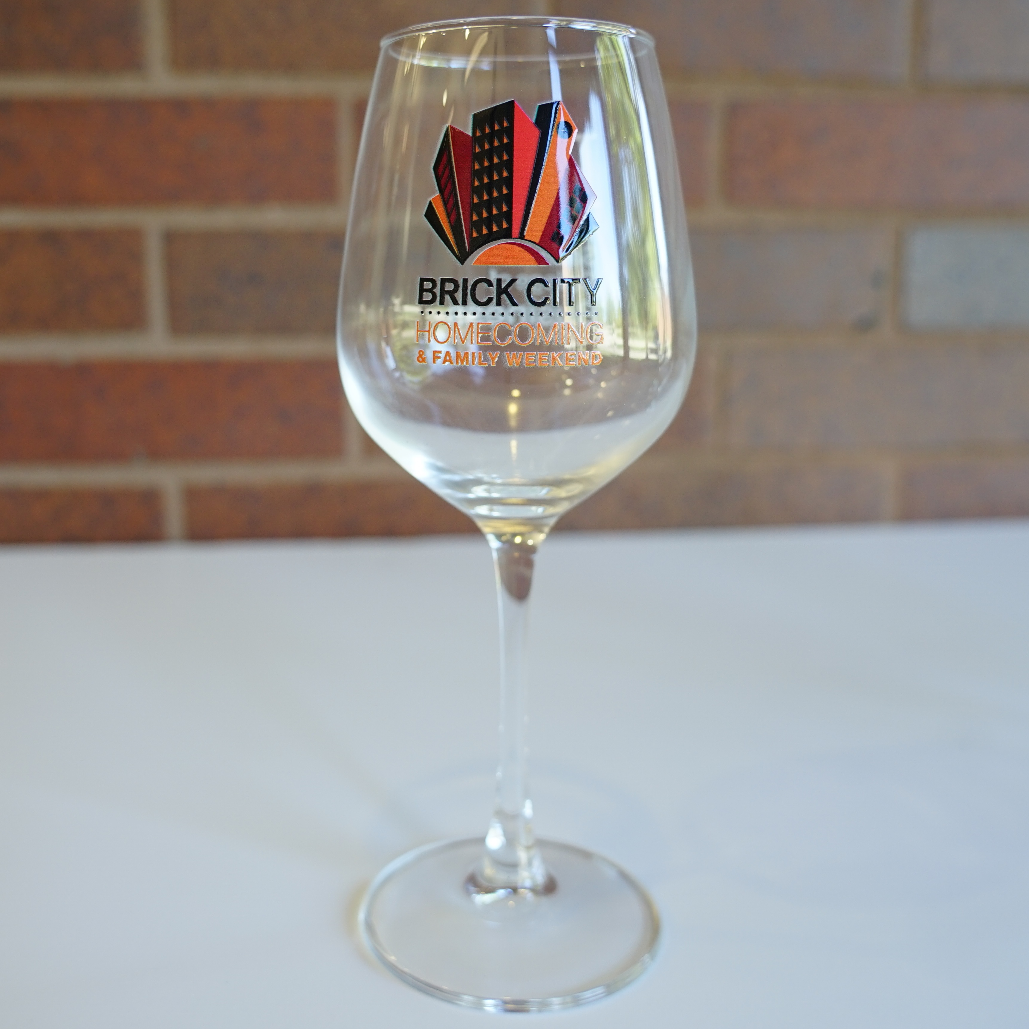 Brick City Weekend Wine Glass