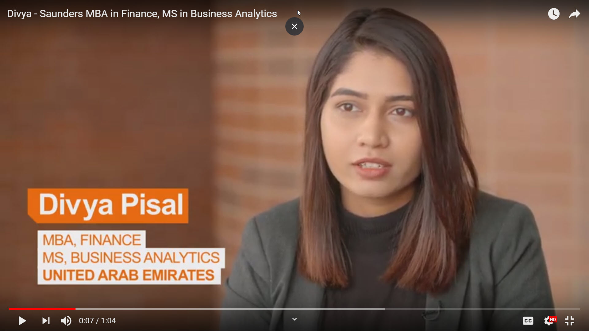 Divya - Saunders MBA in Finance, MS in Business Analytics