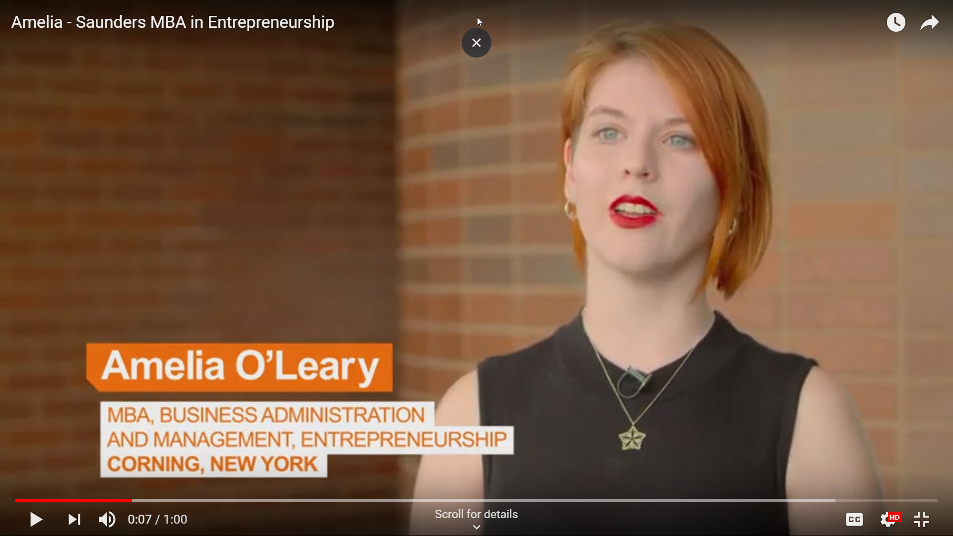 Amelia: MBA in Entrepreneurship
