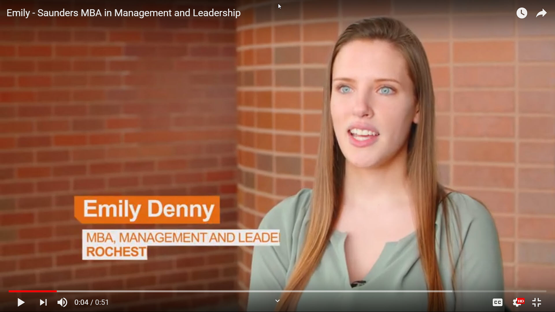 Emily: MBA, Management and Leadership