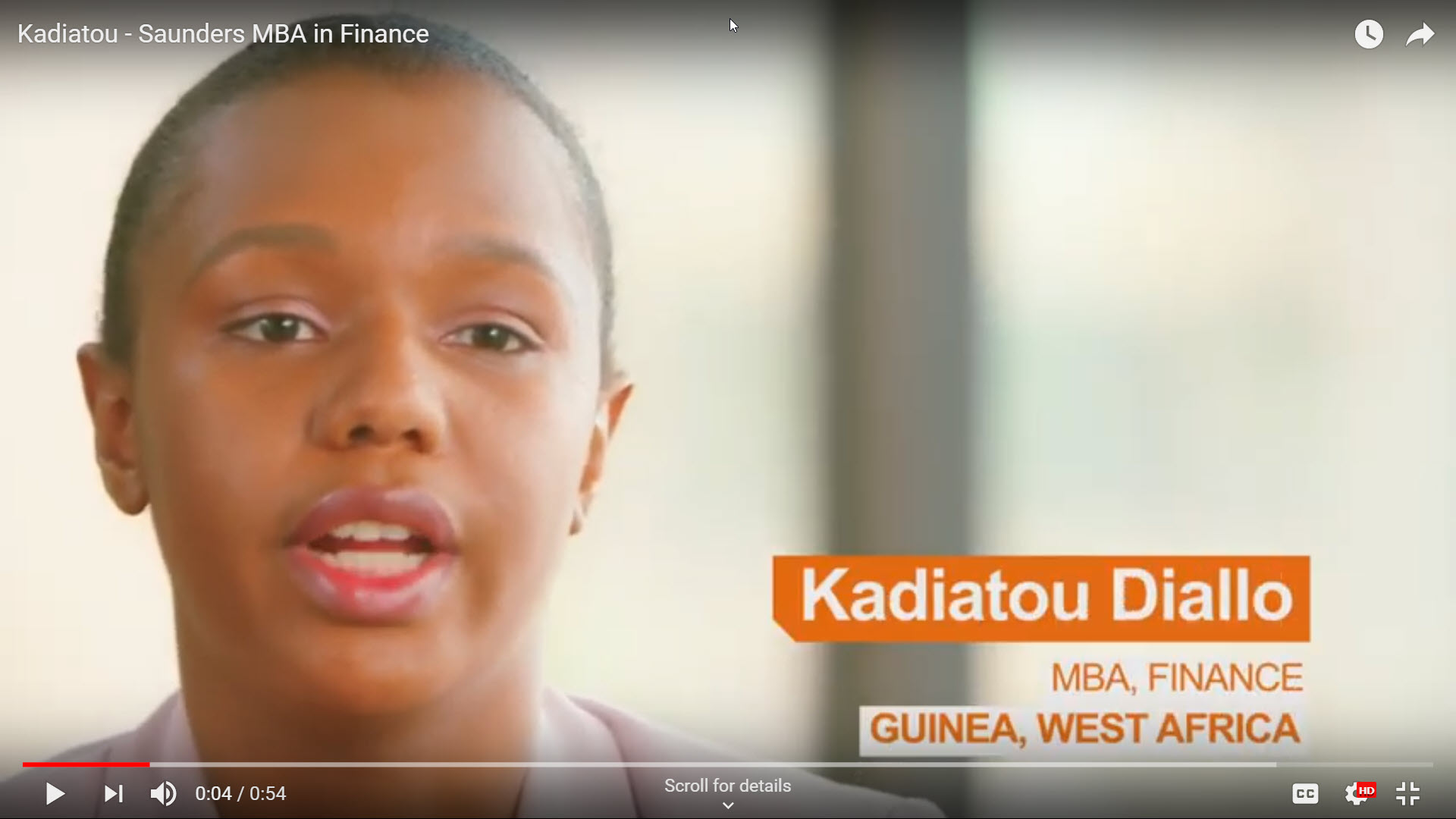 Kadiatou: MBA, Finance