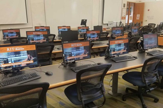 Computer lab with RIT screen savers