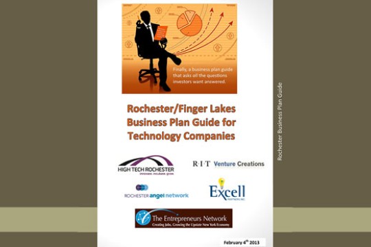 Poster for the "Rochester/Finger Lakes Business Plan Guide for Technology Companies"