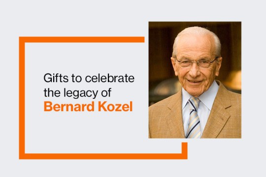 graphic reads: gifts to celebrate the legacy of Bernard Kozel.