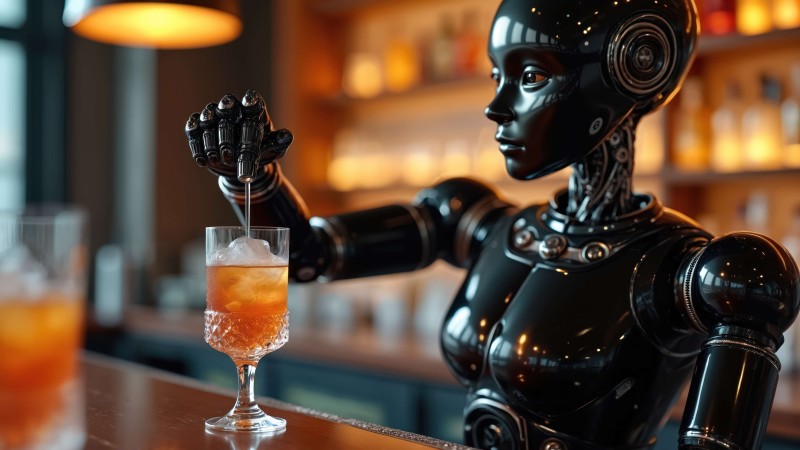 Robot pouring a drink