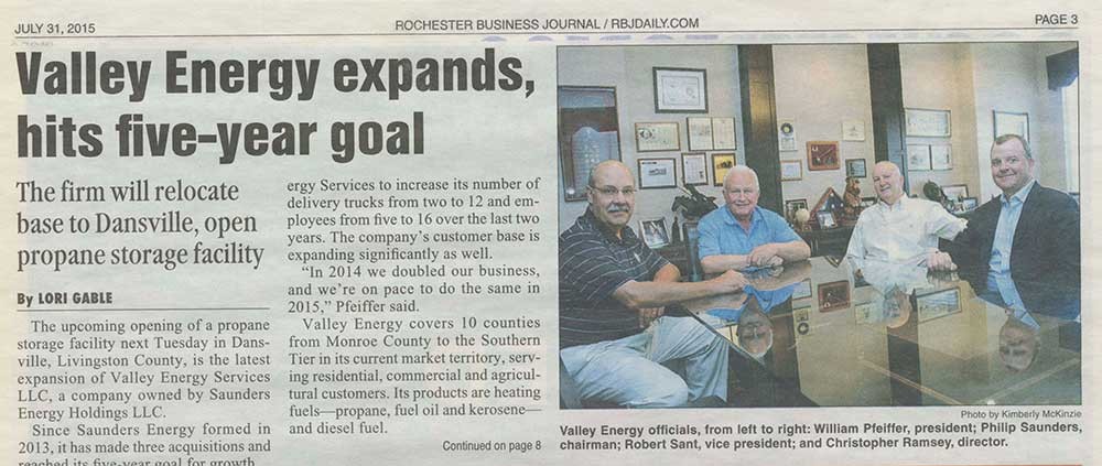 Rochester Business Journal article featuring Mr. Saunders