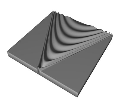 3D image of decaying algebraically decaying wave