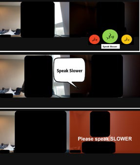 A comic-style graphic showing difficulty with speech to text conversion.