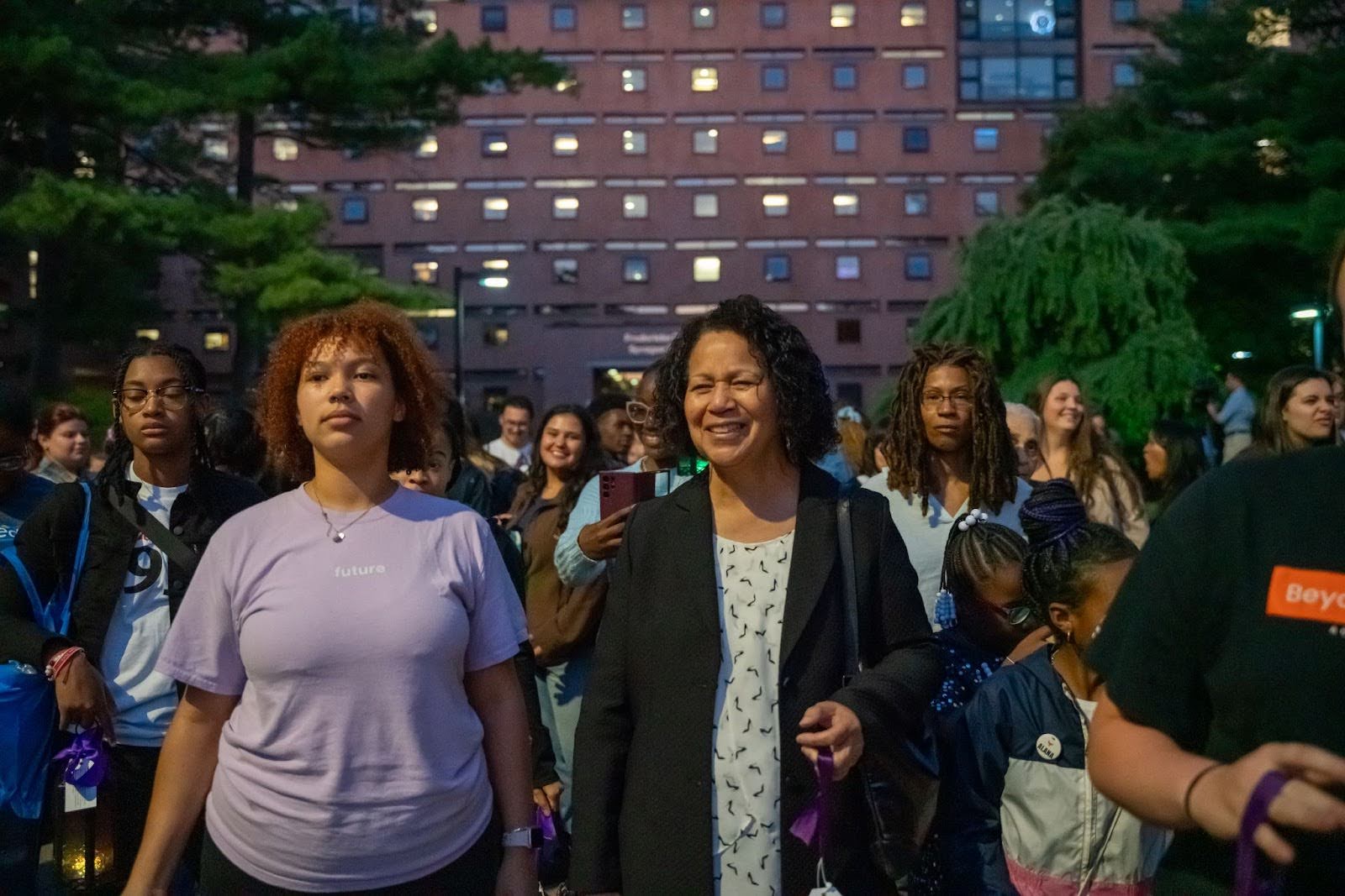A group of people walking in support of the Lighting the Way event at TigerFest