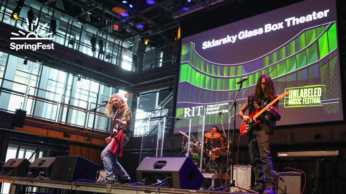 Students performing during Unlabeled Music Festival during SpringFest