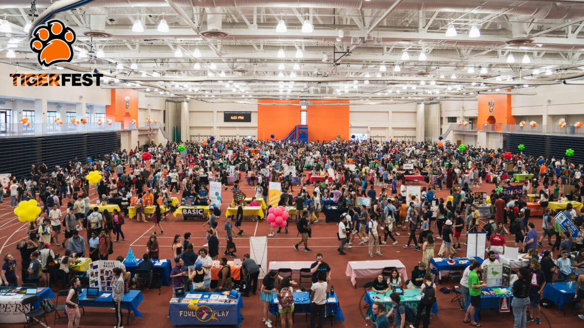 Photo of the Gordon Field House of the Tiger Activities Fair during TigerFest