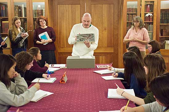 Steven Galbraith addressing a group of students