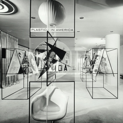 Photograph. Exhibit detail of Plastics in America, 1956. Designed by Burtin for United States Information Agency. Photographer: Ezra Stoller © Esto