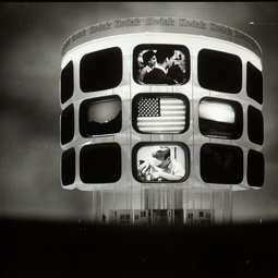 Photograph. Detail of photo tower [model]. Part of 1964 World’s Fair pavilion designed for Eastman Kodak, c.1962. Photographer: Ezra Stoller © Esto.